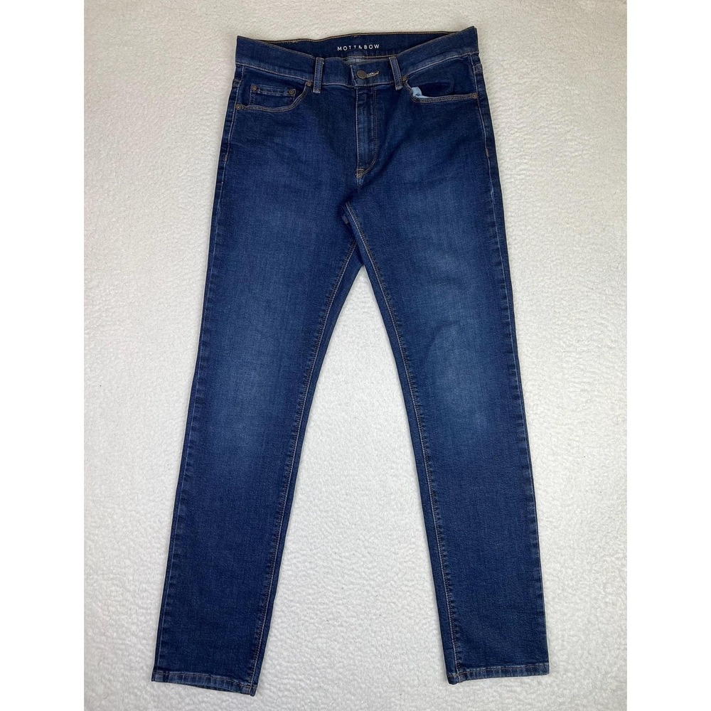 Mott & Bow‎ Slim Beek Jeans Mens 31x32 Blue Slim Tapered Stretch Denim Pants Med